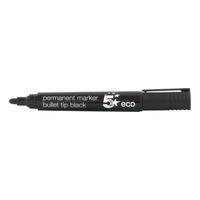 5 Star Eco Permanent Marker Bullet Tip 2-5mm Line Black [Pack 10]