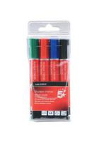 5 Star Office Drywipe Marker Xylene/Toluene-free Chisel Tip 2-5mm Line Wallet Assorted [Pack 4]