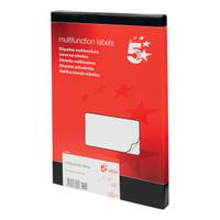 5 Star Office Multipurpose Labels Laser Copier Inkjet 6 per Sheet 99x93mm White [600 Labels]
