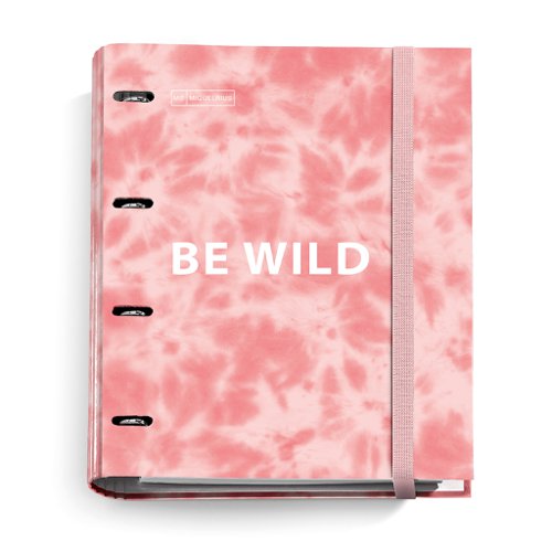 Miquelrius Emotions A4 Notebook Folder ”Be Wild” Tye-Dye Pink with 100 sheets Gridded