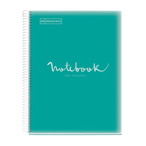 Miquelrius Emotions A4 Spiral Notepad Translucent Turquoise with 80 Sheets Gridded