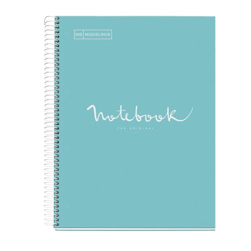 Miquelrius Emotions A4 Spiral Notepad Turquoise with 80 Sheets Dotted