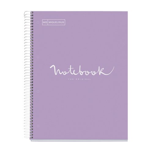 Miquelrius Emotions A4 Spiral Notepad Lavender with 80 Sheets Dotted