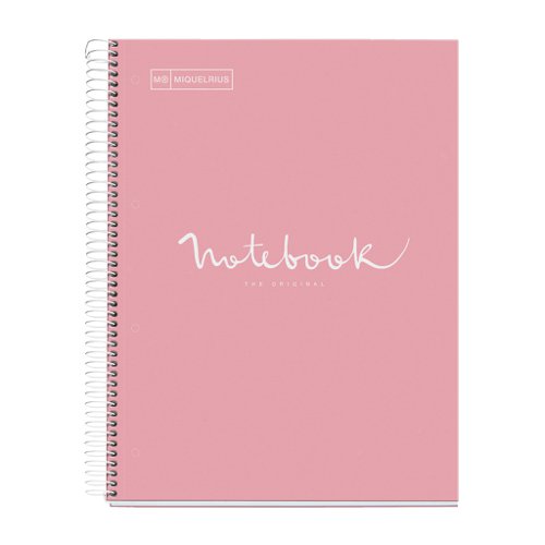 Miquelrius Emotions A4 Spiral Notepad Pink with 80 Sheets Dotted