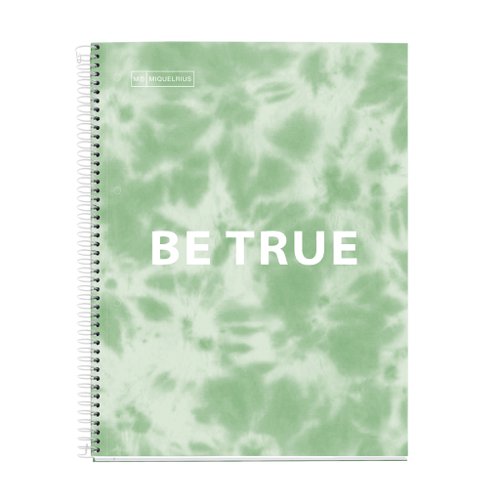 Miquelrius Emotions A4 Spiral Notepad ”Be True” Tye-Dye Mint with 120 Sheets Lined