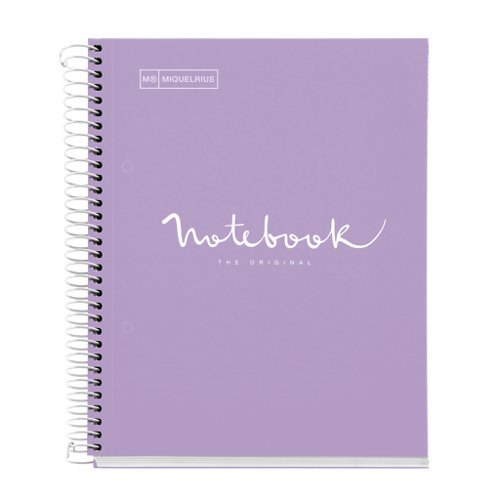 Miquelrius Emotions A5 Spiral Notepad Lavender with 120 Sheets Lined