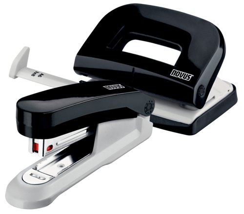 Novus Stapler and Hole Punch Twinset Black with 1000 Staples