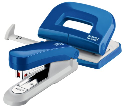 Novus Stapler and Hole Punch Twinset Blue with 1000 Staples