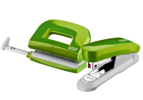 Novus Stapler and Hole Punch Twinset Green with 1000 Staples