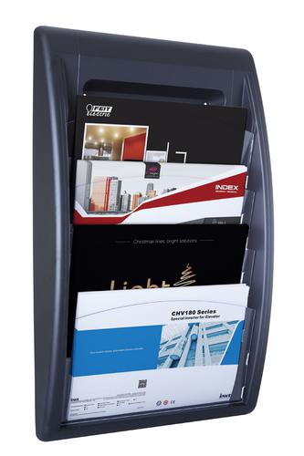 Fast Paper Oversized Quick Fit Wall Display Literature Holder Black - F406001  75156PL