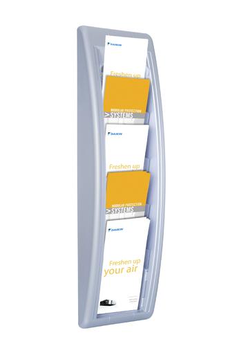 75240PL - Fast Paper Quick Fit Wall Display Literature Holder DL Silver - F406235