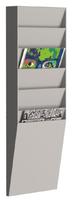 Fast Paper Document Control Panel/Literature Holder 1 x 6 Compartment A4 Grey - FV1602