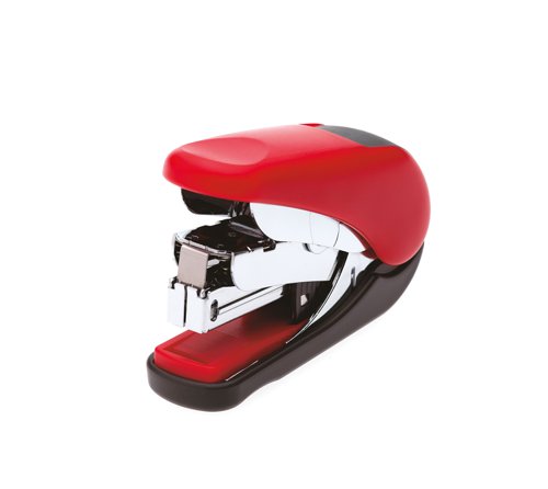 Plus By Pentel Mini Stapler ST-010V Flat Clinch Power Assist Mechanism Top Loading 25 Sheet Capacity Red/Black 30593  53871PE