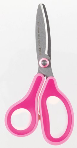 Plus By Pentel Fitcut Curve Kids Fluorine Coated Non Stick Scissors 145mm Pink 35064