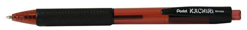 Pentel Kachiri Retractable Ball Pen Rubber Grip 1.0mm Red BK450-B [Pack 12]