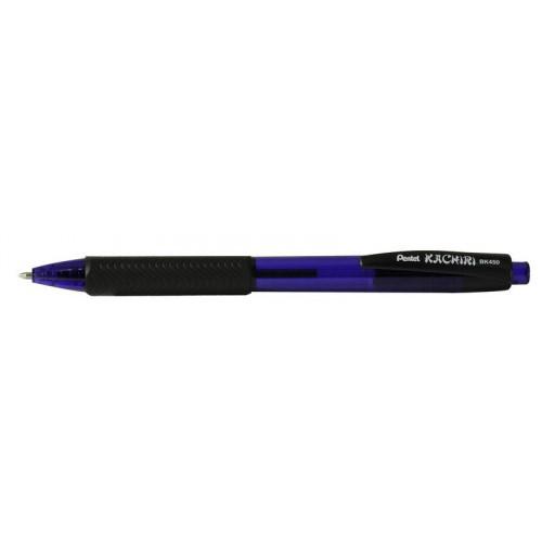 Pentel Kachiri Retractable Ball Pen Rubber Grip 1.0mm Blue BK450-C [Pack 12]