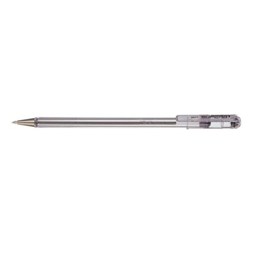 Pentel Superb Ballpoint Pen 0.7mm Tip 0.25mm Line Black (Pack 12) BK77-A