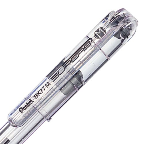 Pentel Superb Ballpoint Pen 1.0mm Tip 0.5mm Line Black (Pack 12) BK77M-A  16657PE