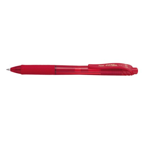 Pentel Energel X Gel Retractable Gel Rollerball Pen 0.7mm Tip 0.35mm Line Red (Pack 12) BL10.7-B