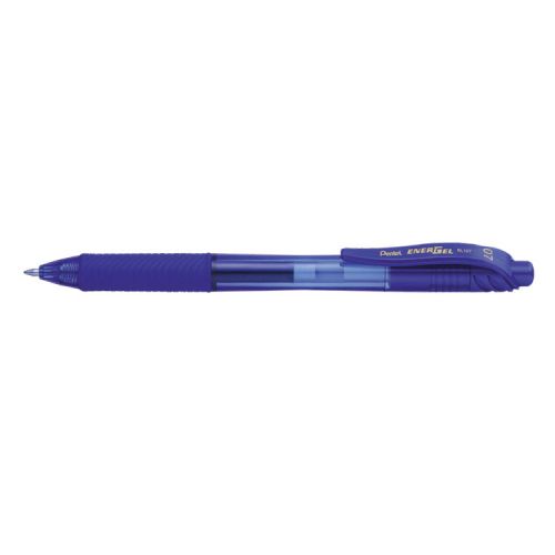Pentel Energel X Gel Retractable Gel Rollerball Pen 0.7mm Tip 0.35mm Line Blue (Pack 12)