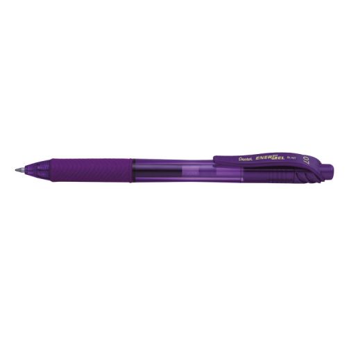 Pentel Energel X Gel Retractable Gel Rollerball Pen 0.7mm Tip 0.35mm Line Violet (Pack 12)