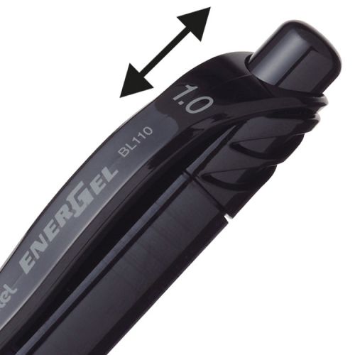 Pentel EnerGel X Retractable Gel Pen Broad Black (Pack of 12) BL110-A PE00881 Buy online at Office 5Star or contact us Tel 01594 810081 for assistance
