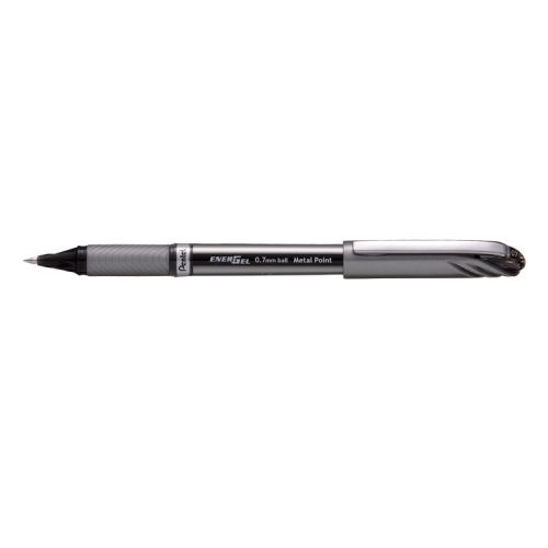 Pentel EnerGel + Metal Tip Rollerball Pen 0.7mm Black Pack of 12 BL27-A