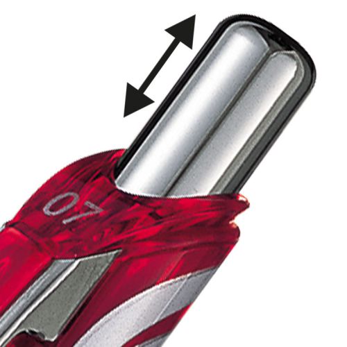 16769PE - Pentel Energel XM Retractable Gel Rollerball Pen 0.7mm Tip 0.35mm Line Red (Pack 12) - BL77-BO