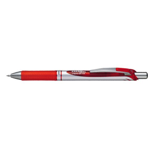 Pentel Energel XM Retractable Gel Rollerball Pen 0.7mm Tip 0.35mm Line Red (Pack 12)