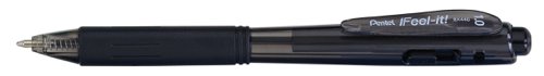Pentel Feel-It Retractable Ball Pen Latex-free Grip 1.0mm Black BK440-A [Pack 12]