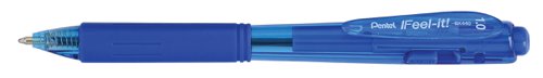 Pentel Feel-It Retractable Ball Pen Latex-free Grip 1.0mm Blue BK440-C [Pack 12]