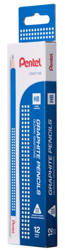Pentel Lead Free Graphite Pencil HB Triangular Barrel (Pack 12) - CB60T-HBE