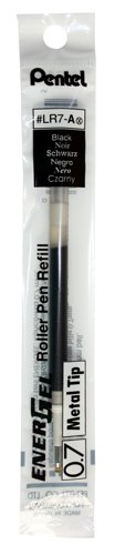 Pentel Refill for Pentel EnerGel Pens 0.7mm Tip Black (Pack 12) - LR7-AX Pentel Co