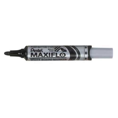 Pentel Whiteboard Marker Bullet Tip 3mm Line Black (Pack 12) - MWL5M-AO