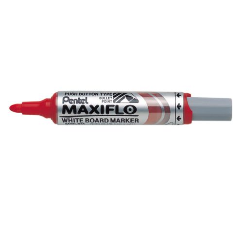 Pentel Whiteboard Marker Bullet Tip 3mm Line Red (Pack 12) - MWL5M-BO