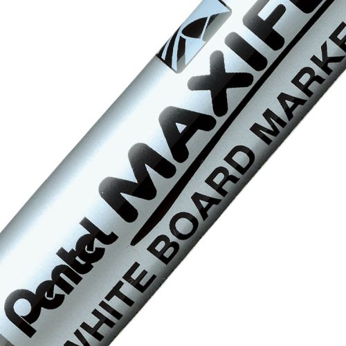 Pentel Maxiflo Whiteboard Marker Fine Bullet Black Drywipe Markers MK9254