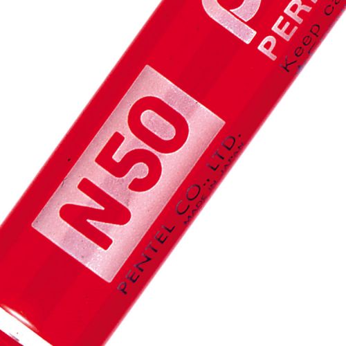 Pentel N50 Permanent Marker Bullet Tip 2.2mm Line Red (Pack 12) - N50-B