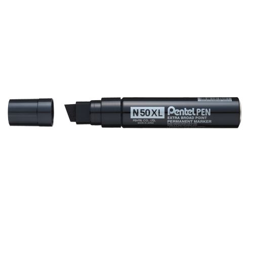 Pentel N50XL Jumbo Permanent Marker Up to 17mm Line Black Ref N50XL-A [Pack 6]