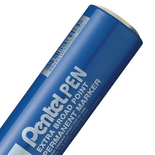 Pentel N50XL Permanent Marker Jumbo Chisel Tip 17mm Line Blue (Pack 6) - N50XL-C
