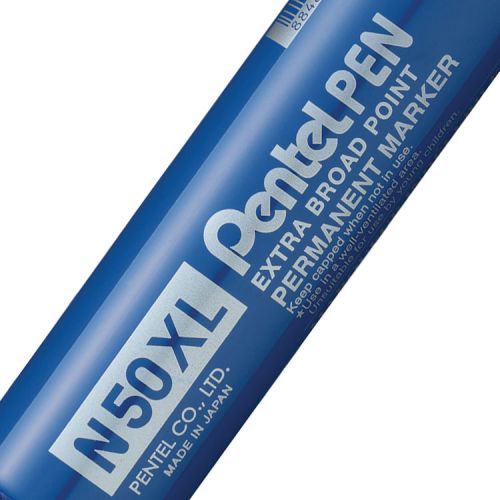 Pentel N50XL Marker Chisel Tip Blue (Pack of 6) N50XL-C