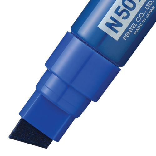 Pentel N50XL Permanent Marker Jumbo Chisel Tip 17mm Line Blue (Pack 6) - N50XL-C  59053PE