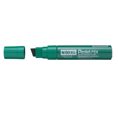 Pentel N50XL Permanent Marker Jumbo Chisel Tip 17mm Line Green (Pack 6) - N50XL-D Permanent Markers 59060PE