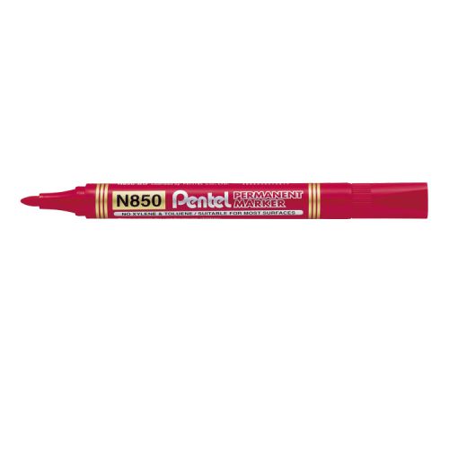 Pentel N850 Permanent Marker Bullet Tip Red N850-BE [Box 12]