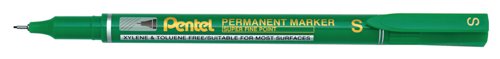 Super Fine Point Permanent Markers Bullet Tip 0.64mm Green (Pack 12) - NFS410-D