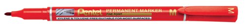 Fine Point Low Odour Permanent Marker Bullet Tip 2.4mm Red (Pack 12) - NM470-B