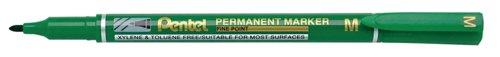 Fine Point Low Odour Permanent Marker Bullet Tip 2.4mm Green (Pack 12) - NM470-D