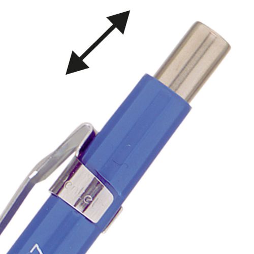Pentel P207 Mechanical Pencil with Eraser Steel-lined Sleeve with 6 x HB 0.7mm Lead Ref P207 [Pack 12]