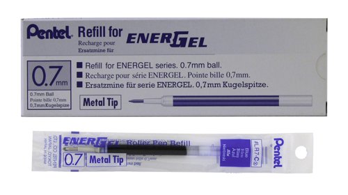 71387SP | The Pentel LR7 Blue Ink refill is the standard Energel refill suitable for most of the 0.7mm refillable Pentel Energel range, including the Energel-XM, Energel-X and Energel Stirling. Energel ink is a vivid, liquid gel ink, fast drying and no smudge, suitable for both left and right handed users. The refill is available in most standard colours.