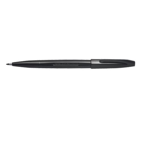 Pentel Original Sign Pen S520 Fibre Tip Pen 2mm Tip 1mm Line Black (Pack 12)