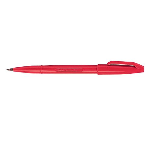 Pentel Original Sign Pen S520 Fibre Tip Pen 2mm Tip 1mm Line Red (Pack 12)